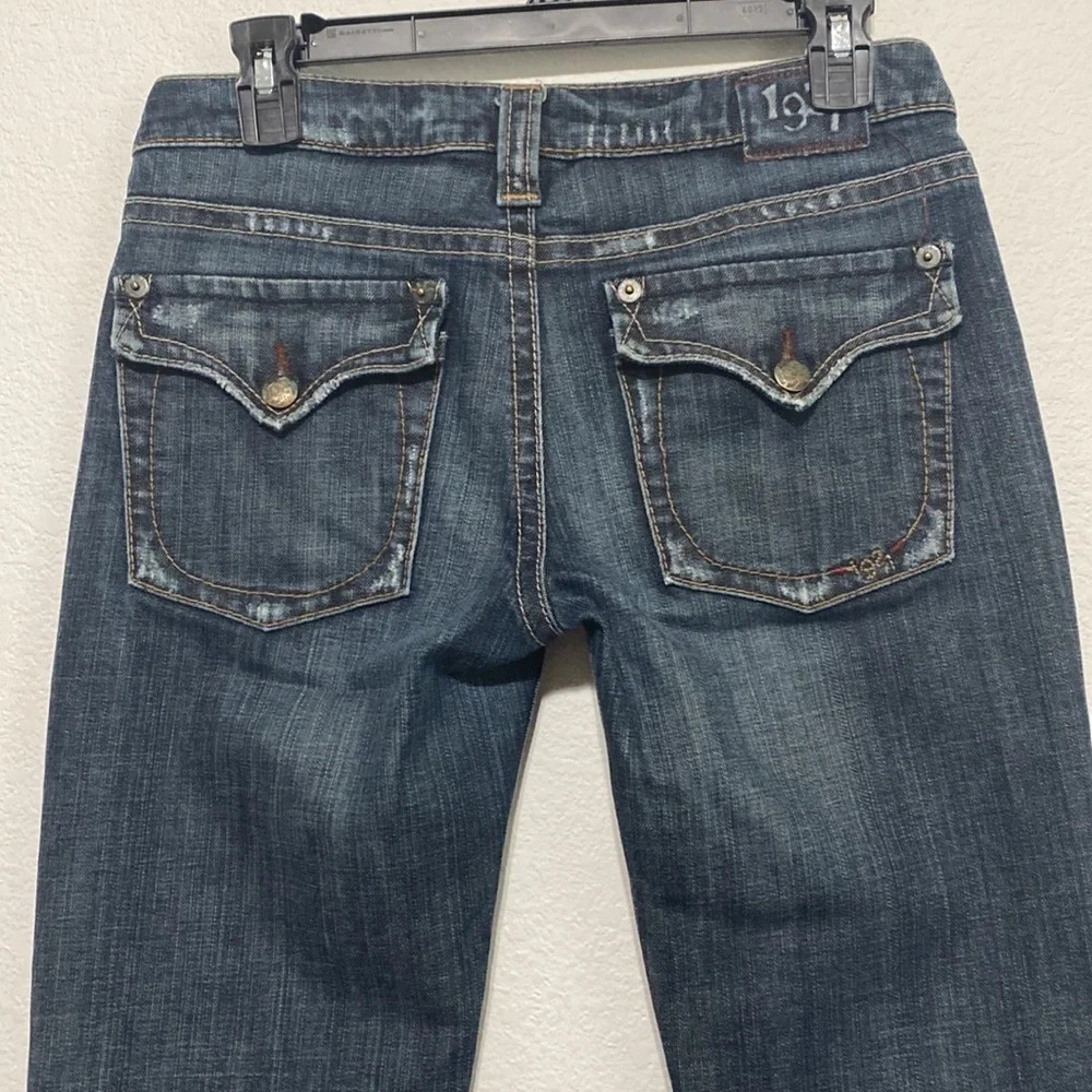 1921 Denim Women's Blue Surplus Bootcut Raw Hem Jeans Size 28/34 - Picture 8 of 12